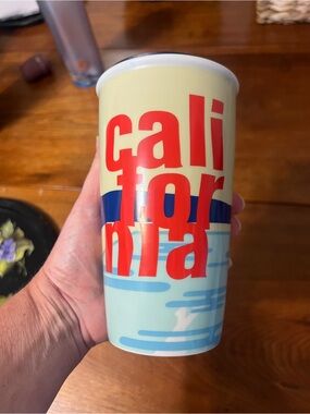 Starbucks Red, Cream & Light Blue California Travel Tumbler